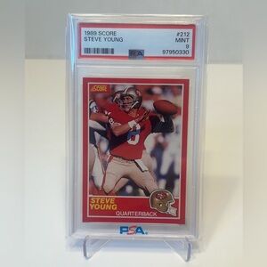 1989 Score Steve Young PSA 9 MINT Card #212 san Francisco 49ers HOF